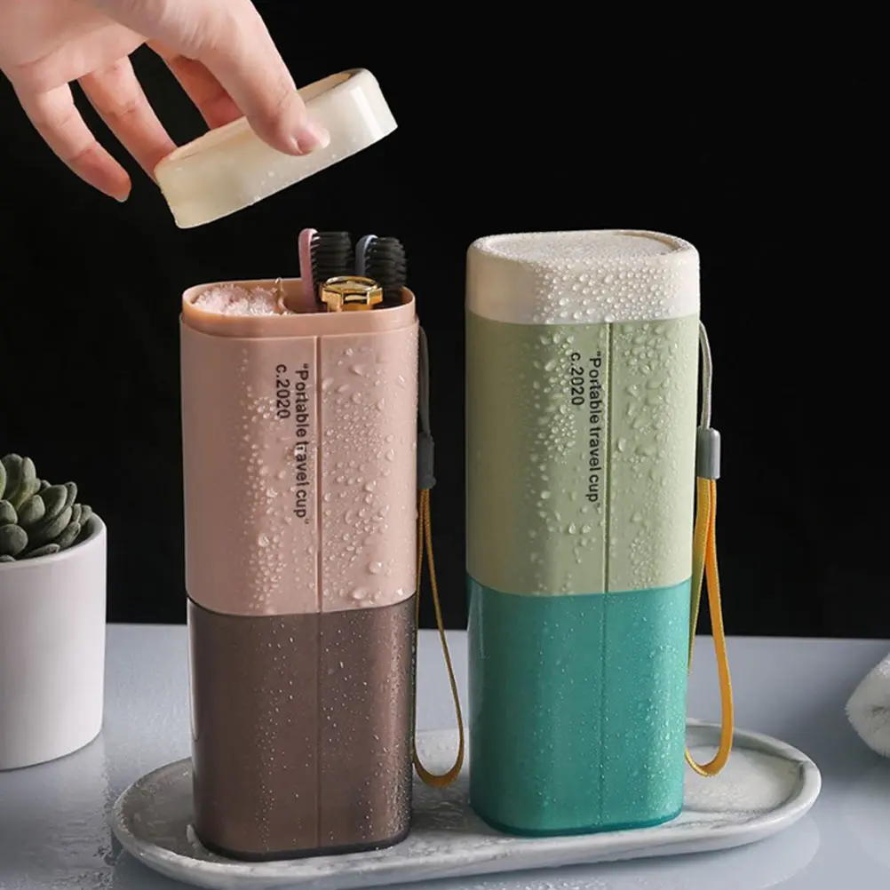 

3 Pcs Toothbrush Boxes Durable PP Travel Cups Portable Holders Toothpaste Case Storage Containers Lightweight Compact