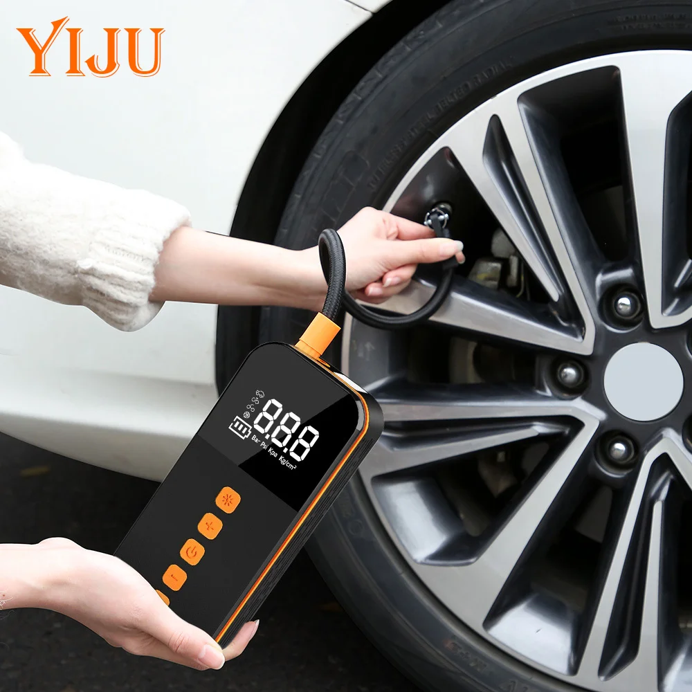 

6000 мАч автомобильный воздушный компрессор 7,4 В 150PSI электрический беспроводной портативный насос для накачивания шин для мотоцикла, велосипеда, автомобильных шариков для шин