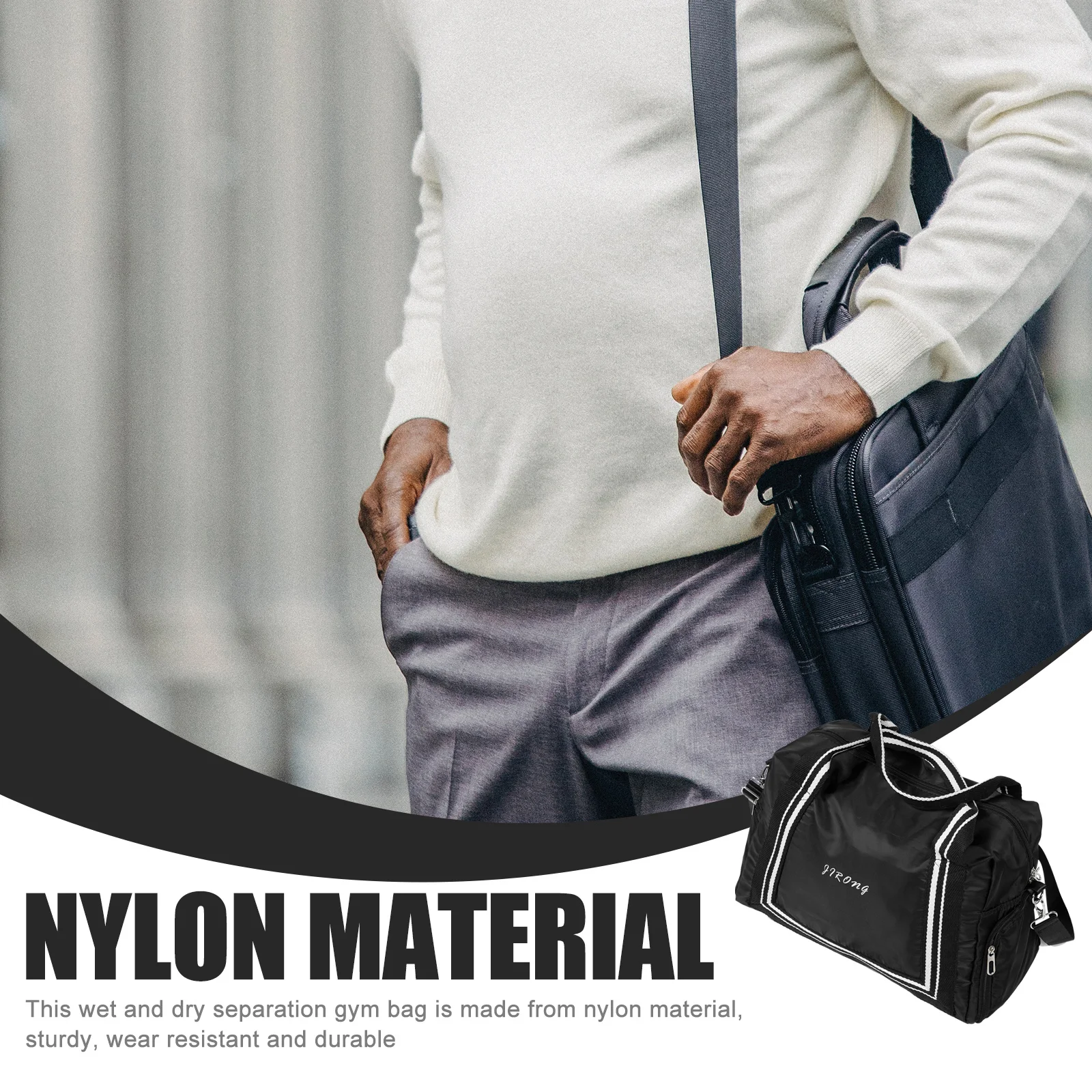 حقيبة سفر من القماش الخشن سعة 25 لتر، حقيبة رياضية محمولة ذات سعة كبيرة للرجال والنساء، منظمة لرحلات السباحة واليوجا وعطلة نهاية الأسبوع #4