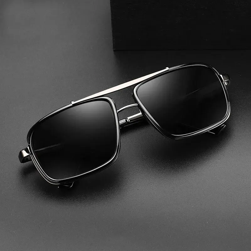New Sunglasses Sunglasses Summer Men's Square Uv400 Twin-beam Aviator Sun Glasses