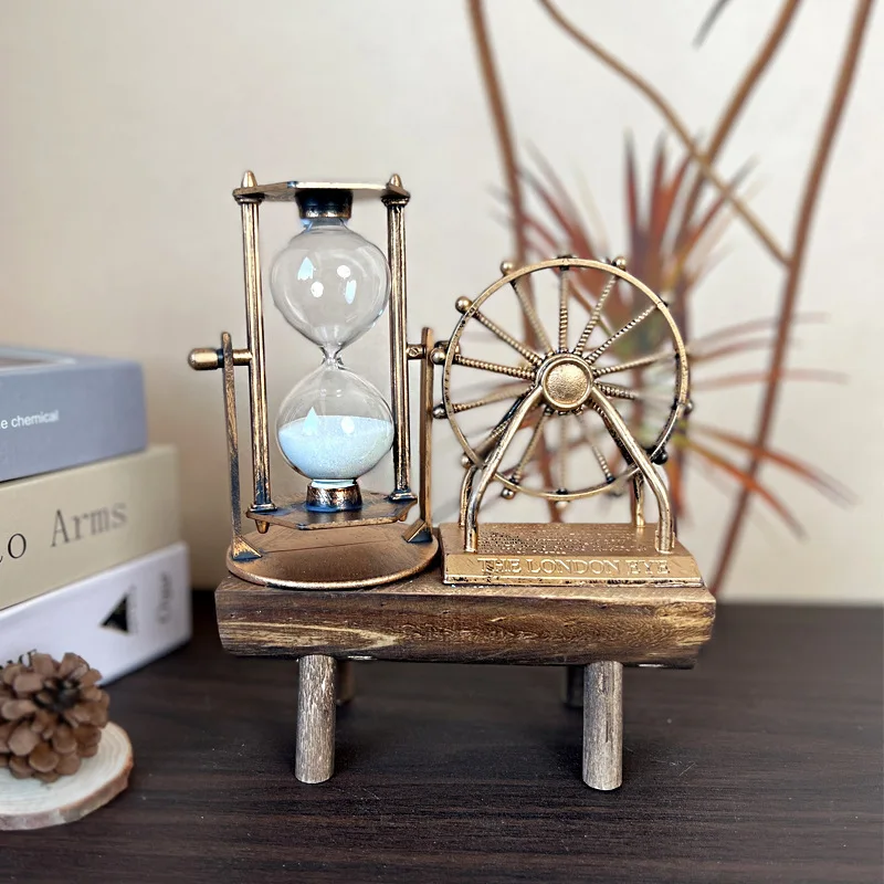 

Popular student gift retro Ferris wheel, flowing sand hourglass ornament, home decoration ornament, handicraft