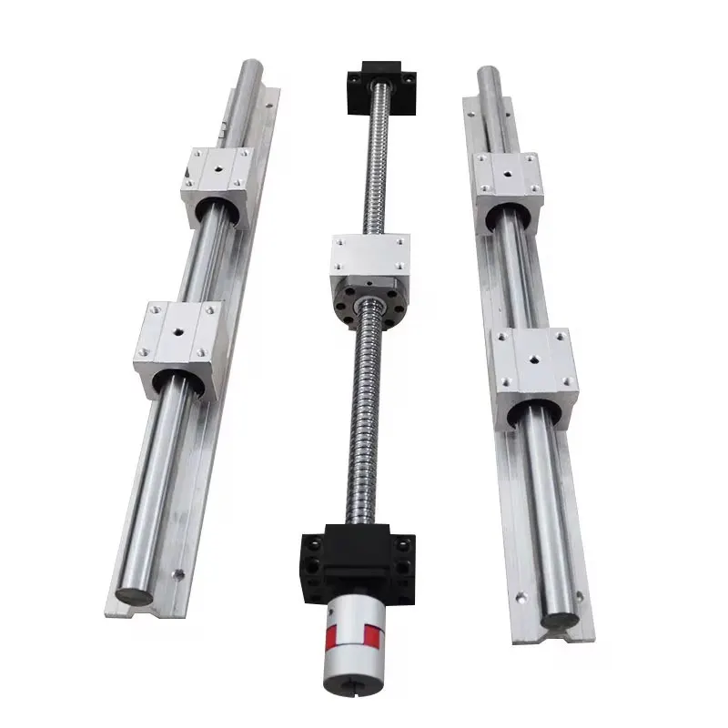 2pc SBR12 Linear Rail+Linear Machined Ball Screw SFU1204 +Nut+Body Block DSG12H+end Support Bearing BKBF10/EKEF10/FKFF10+Coupler