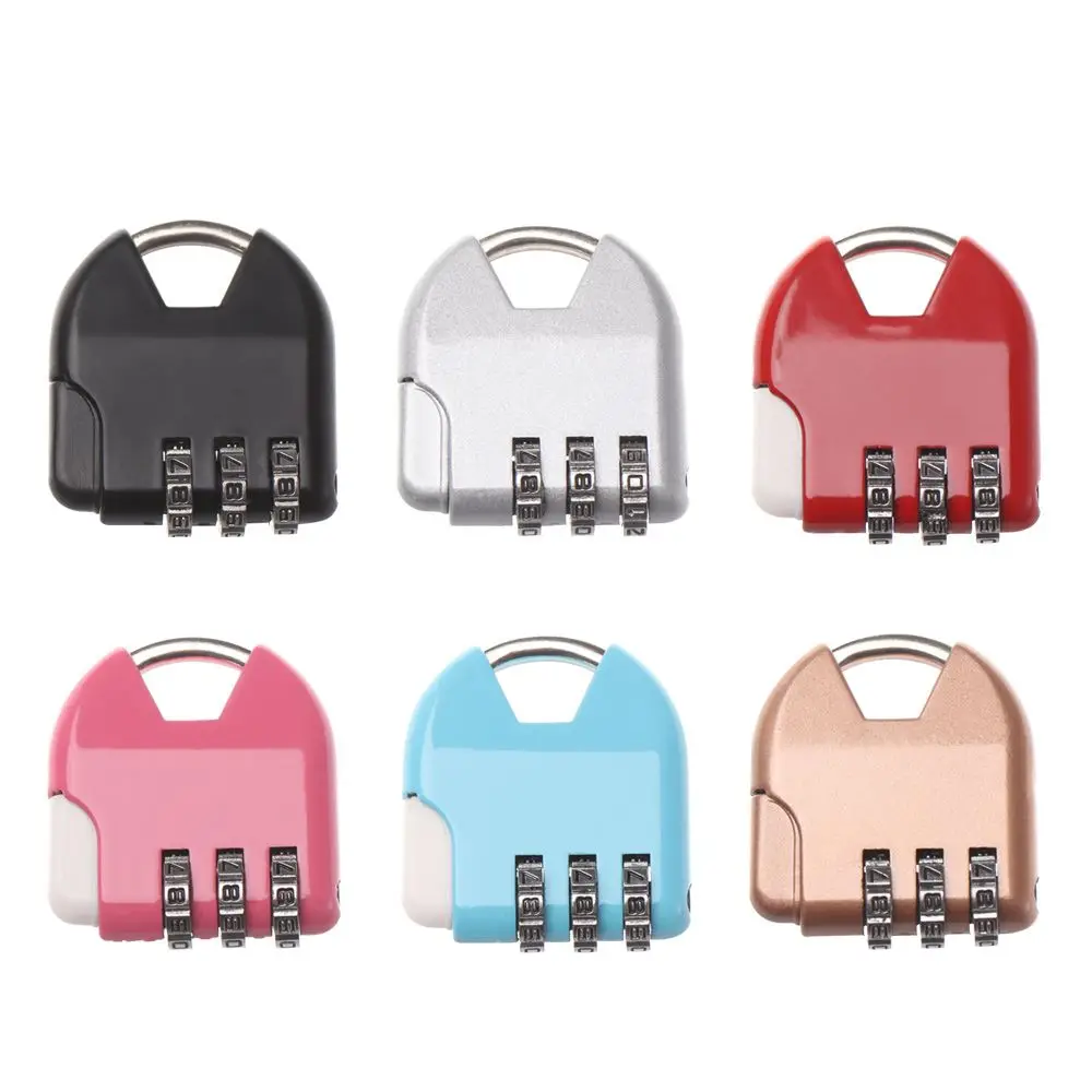 Mini 3 Digit Dial Combination Code Padlock Practical Locker Case Padlock Portable Outdoor Travel Suitcase Password Lock Hardware