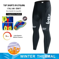 2025 LOTTO Warm Cycling Bib Trousers Winter Thermal Mountain Bike Long Pants Bicycle Tights 19D Gel Pad Bicicleta Pants Culotte