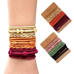 4pcs/set Retro Bohemia Hair Tie For Women Bracelet Scrunchies Elastic Hair Rubber Bands Girls Horsetail Head Rope Gum Accessoire