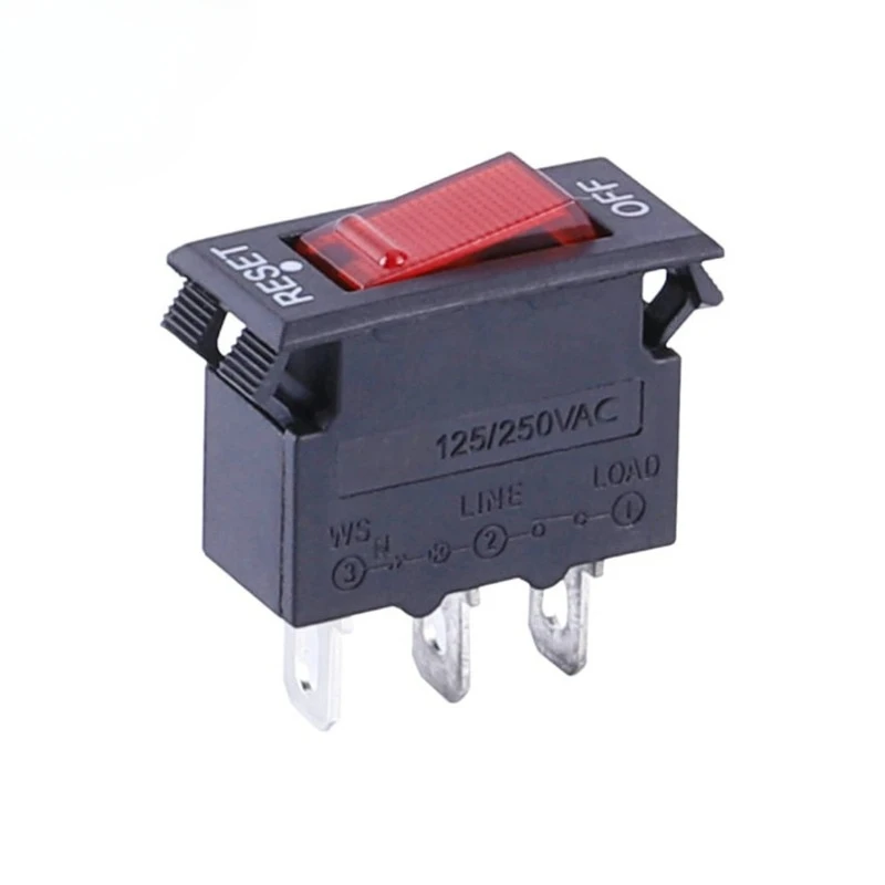 1PCS Overload Protector Thermal Overload Circuit Breaker 3A-16A Two in One with Light Protection Switch RESET OFF Rocker Switch