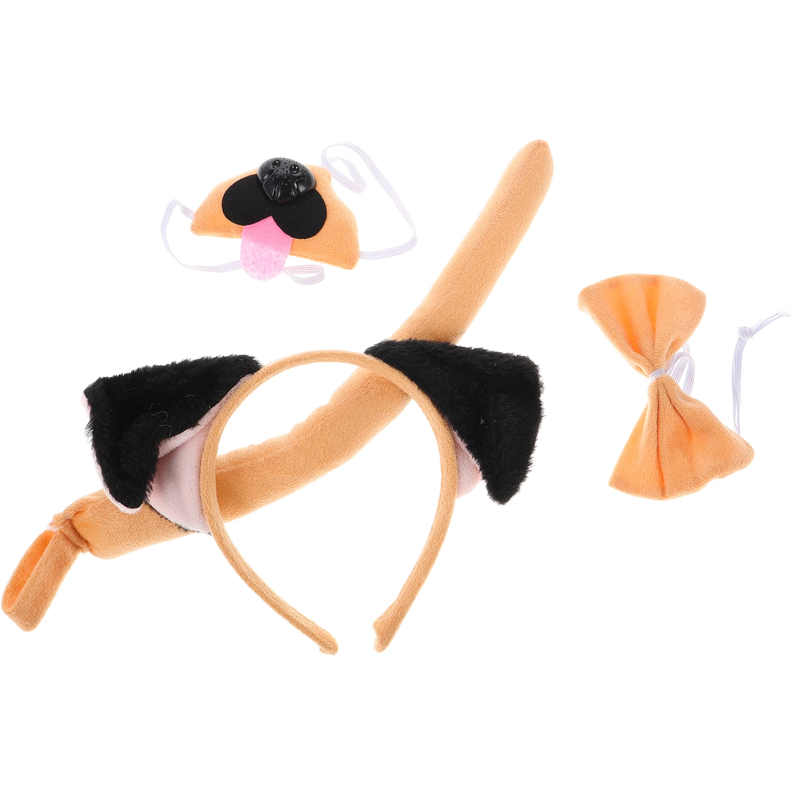 

1 set Children Cosplay Costume Set Halloween Animal Ears Headband Tail Lightweight Safe Material Performance Party