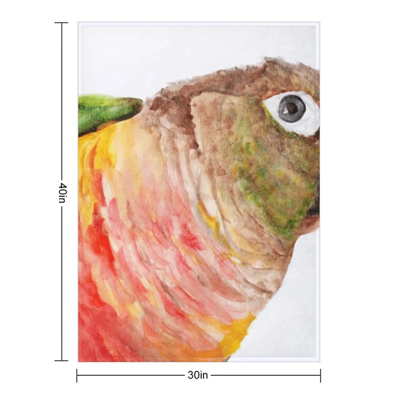Green-cheeked Conure - Watercolor Art Red Yellow Green Throw Blanket cosplay anime Beach Flannels Heavy Blankets