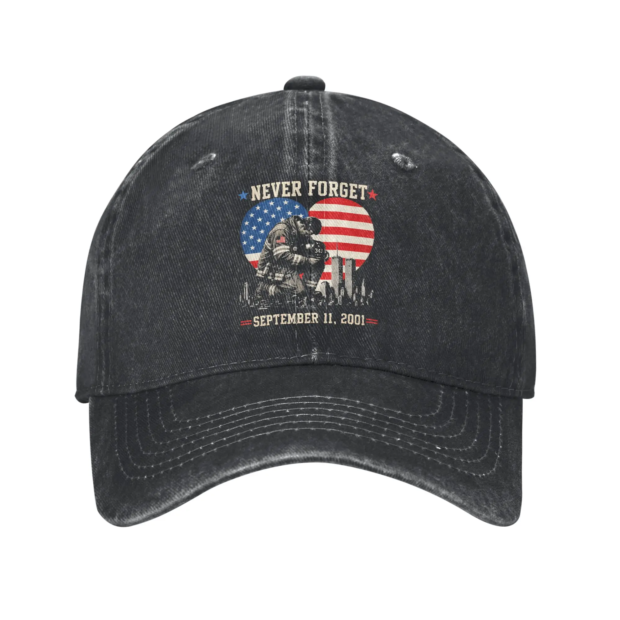 Washed Baseball Cap Never Forget September 11 2001 Memorial Day America Flag Summer Trucker Hat Hunting Camping Sun Caps