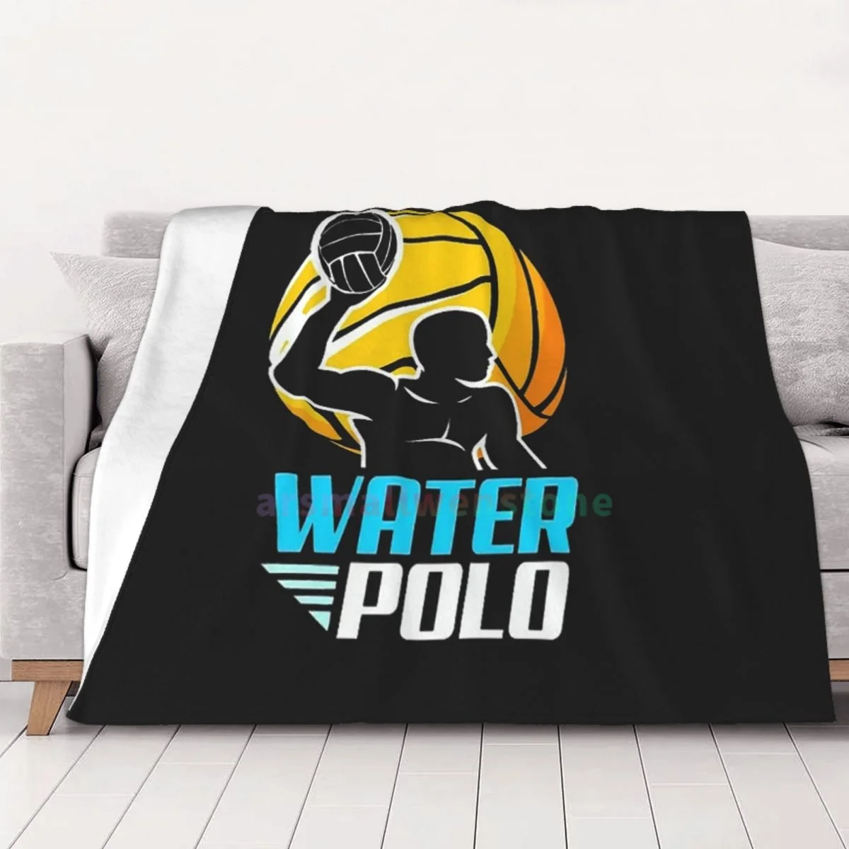 Water-Polo-Player Flannel Fleece Blanket Soft Warm Lightweight Cozy Anti-Pilling Fuzzy Throw Blankets for Couch Bed Sofa Travel