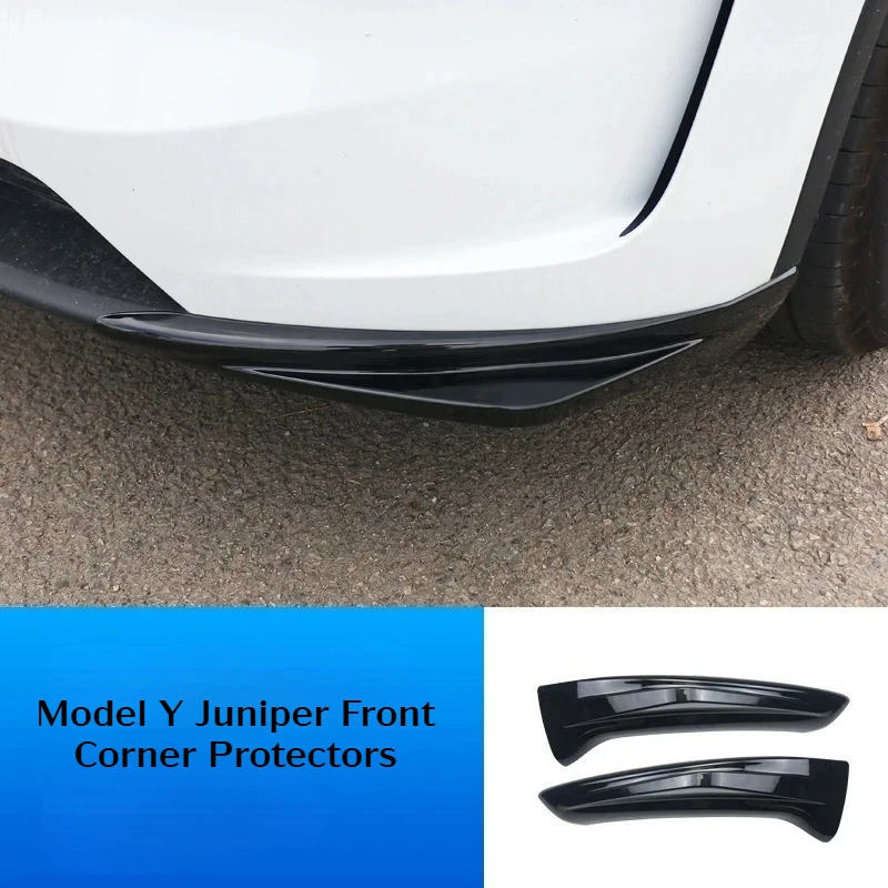 For 2025 2026 Tesla Model Y Juniper Front Bumper Protection Angle ABS Material Exterior Black Protective Component