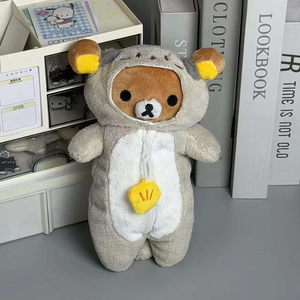 

Cartoon Rilakkuma Otter Plush Stationery Bag Large Capacity Kawaii Soft Pencil Case Portable Storage Pouch Cosmetic Organizer