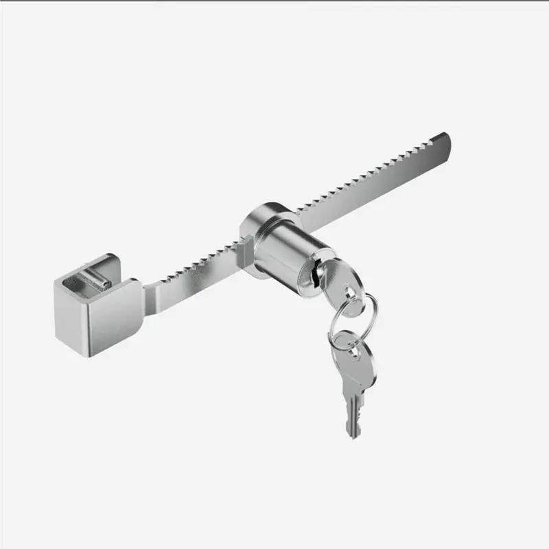 قفل علبة عرض ABZC-Secure، قفل بسقاطة بلمسة نهائية من الكروم، يناسب زجاج 4-8 مم، باب زجاجي منزلق، عبوتان