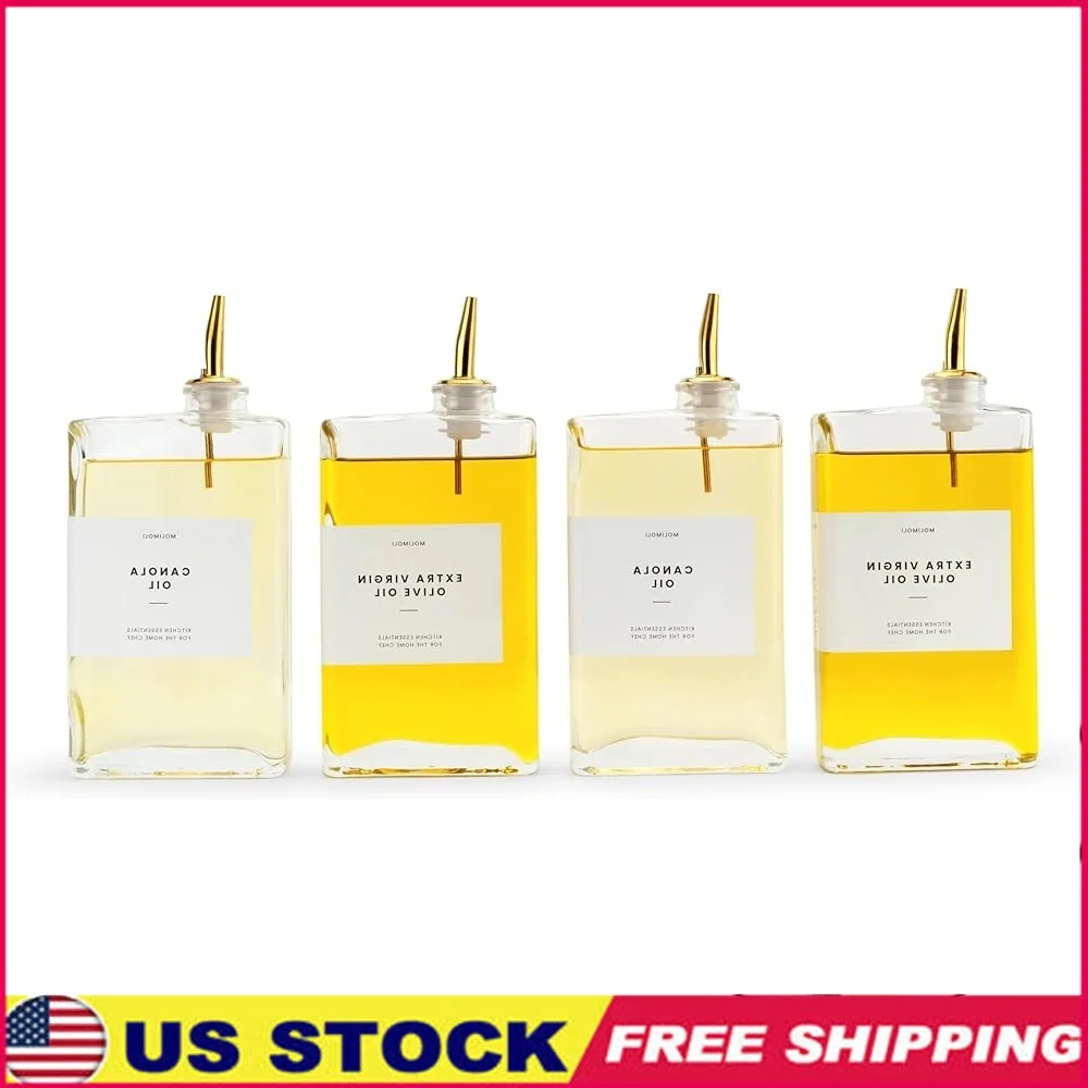 

Automatic Olive Oil Dispenser Kitchen Pourer Glass Cruet Set Includes Labels Funnel Vinegar Soy Sauce Cooking Oil Gifts