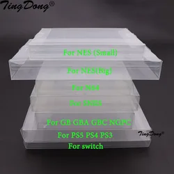 Clear Transparent Game Cartridge Box Case CIB Games Plastic PET Protector for N64 NES SNES for GB GBA GBC NGPC Switch For PS5