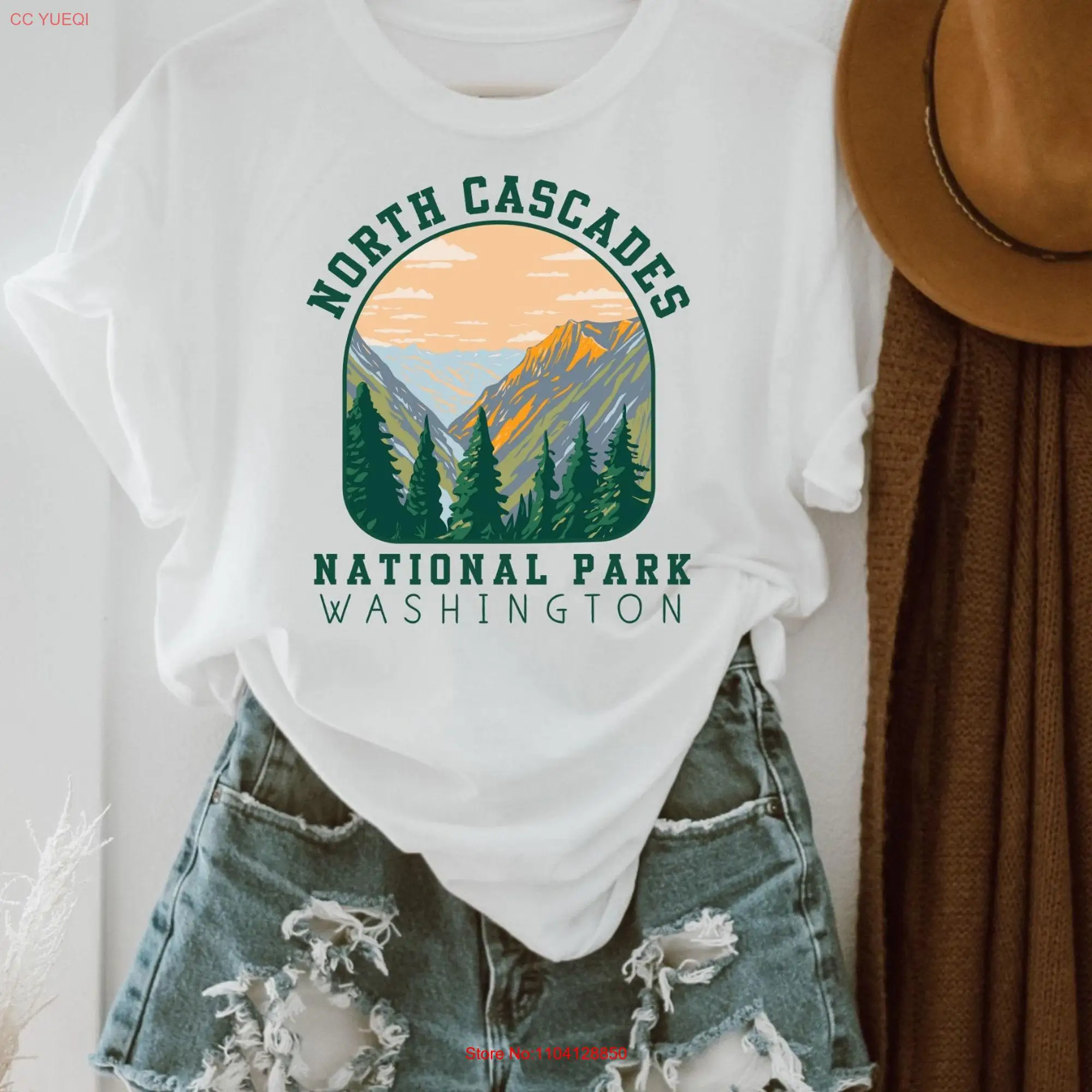 North Cascades National Park shirt Washington Parks Retro Nature T Travel Camp Hiking Explorer Traveler Mountains s