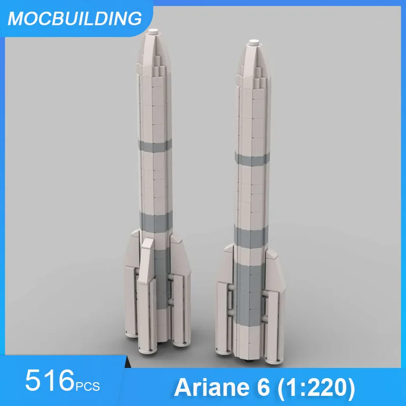 

MOC Building Blocks Ariane 6 1:220 Scale Space DIY Assemble Bricks Educational Creative Collection Display Toys Gifts 516PCS