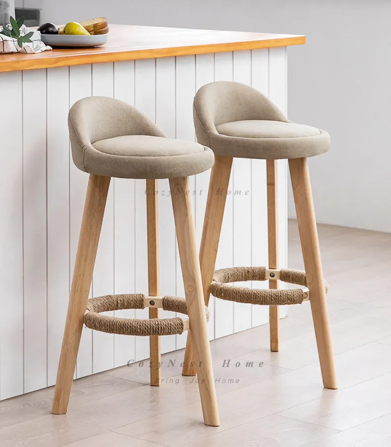 For Stool Bar checkout page Chair Solid wood high stool Home bar chair Front desk bar stool