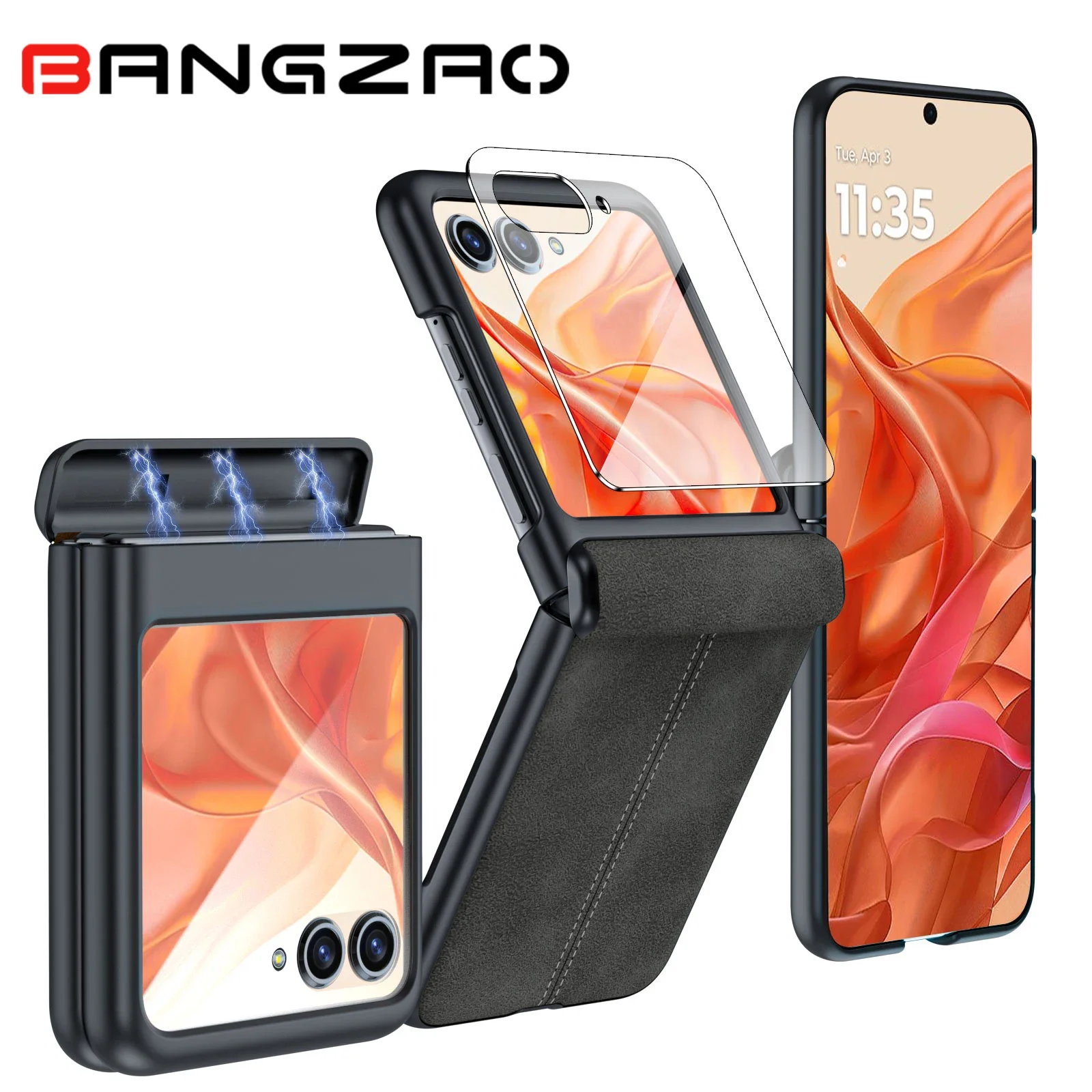Leather Case for Motorola Razr 50 / 60 / 70with Hinge Protec