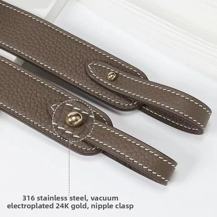 Heritage Brown Leather Shoulder Strap for  Basket Bag Ivy Lindy Elephant Grey Picotin DIY Modification Accessories