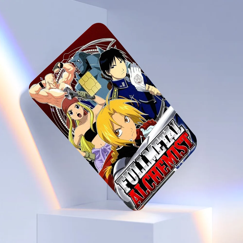 أنيمي F-Fullmetal A-الخيميائي بطاقة الائتمان ملصقات الجلد لا بقايا لاصقة مقاومة للماء لبطاقة الائتمان VISA بطاقة الوصول إلى مترو الأنفاق