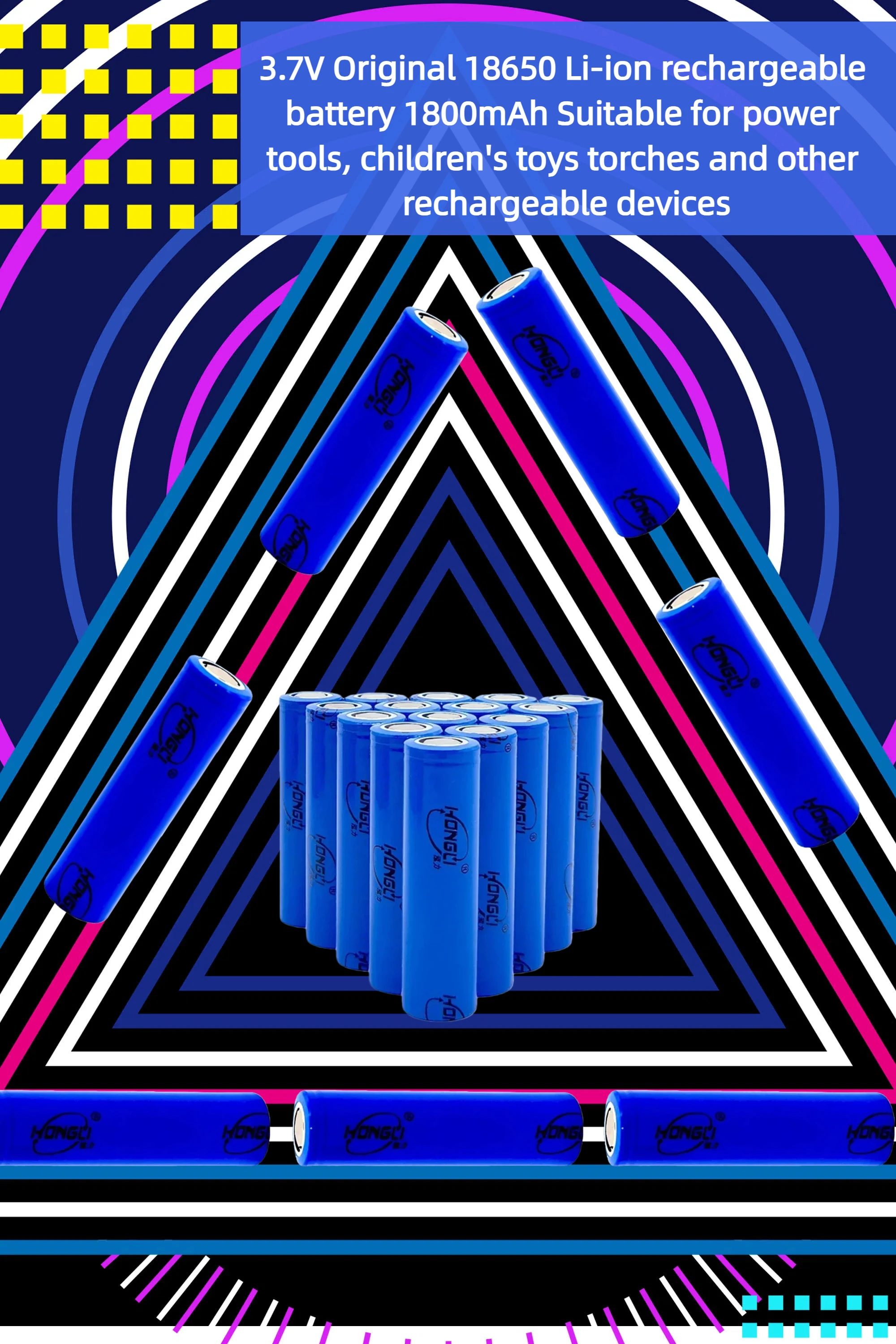 

Original 18650 Lithium Battery 1800mAh 3.7V Rechargeable A Grade Li-ion Battery for Flashlight Vape Power Bank