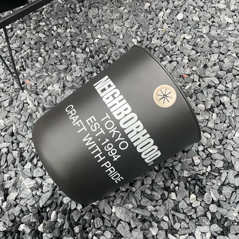 NEIGHBORHOOD Home Trash Can for Room, Bathroom, Living Room, Dorm & Camping, Lidless Waste Basket for Outdoor Use