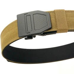 TUSHI-Cinto Tático Duro para Homens Fivela Automática de Metal, Nylon Grosso, Cinto Militar da Polícia, Cinto Casual, Cinto IPSC Masculino, Novo