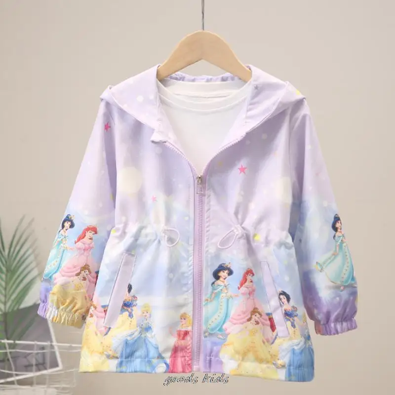 Autumn- Winter Girls Coat White Snow Princess Stormsuit Foreign Trade Jackets 2-13 Years Kid Outdoor Windbreaker For Girl Purple