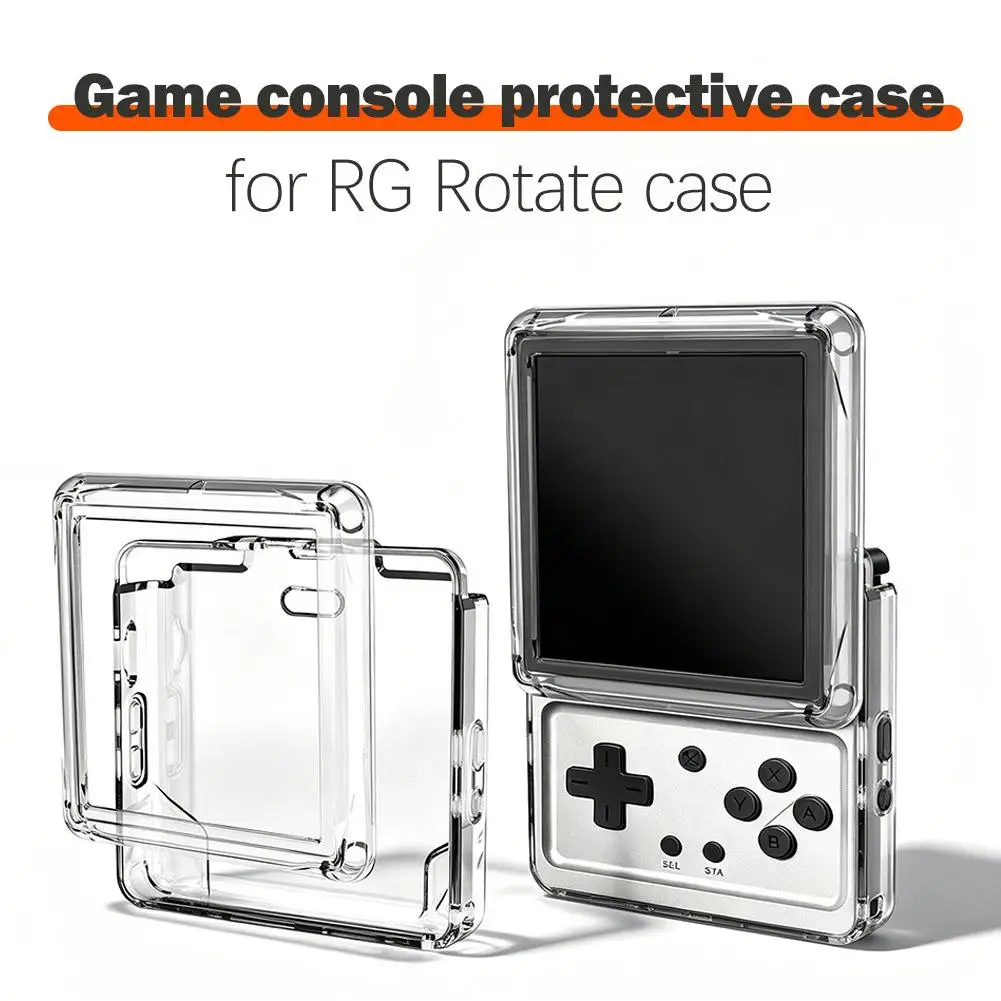 For RG Rotate Case TPU Transparent Portable Shockproof And Waterproof Protective Case, Game Console Accessories
