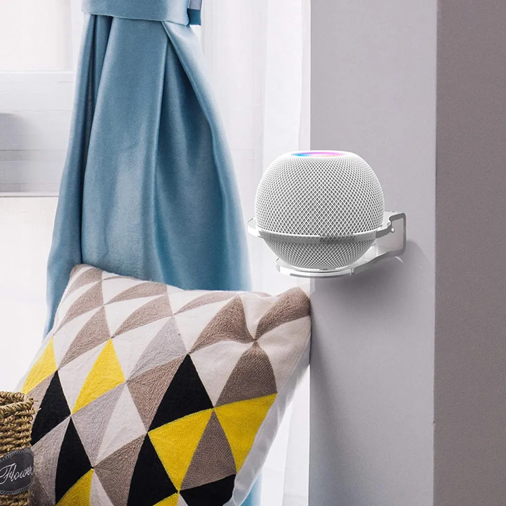 1Set Wall Speaker Shelf Acrylic Material Wall Mounted Audio Bracket for Household Office Multi-Functional Speaker Storage