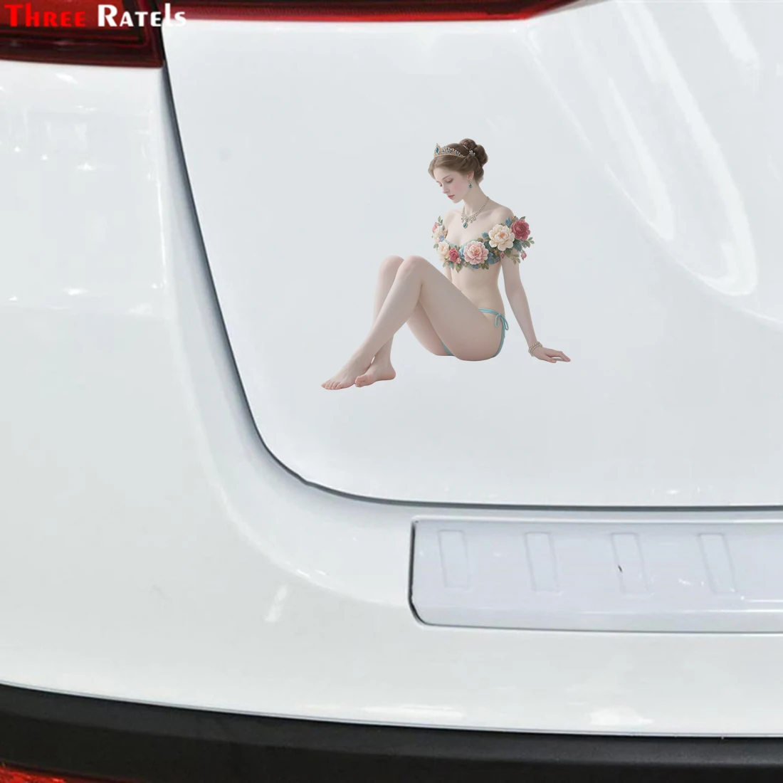 Three Ratels CEE110 Beautiful bikini sleepwear princess girl art wall sticker for home decoration car decal waterproof