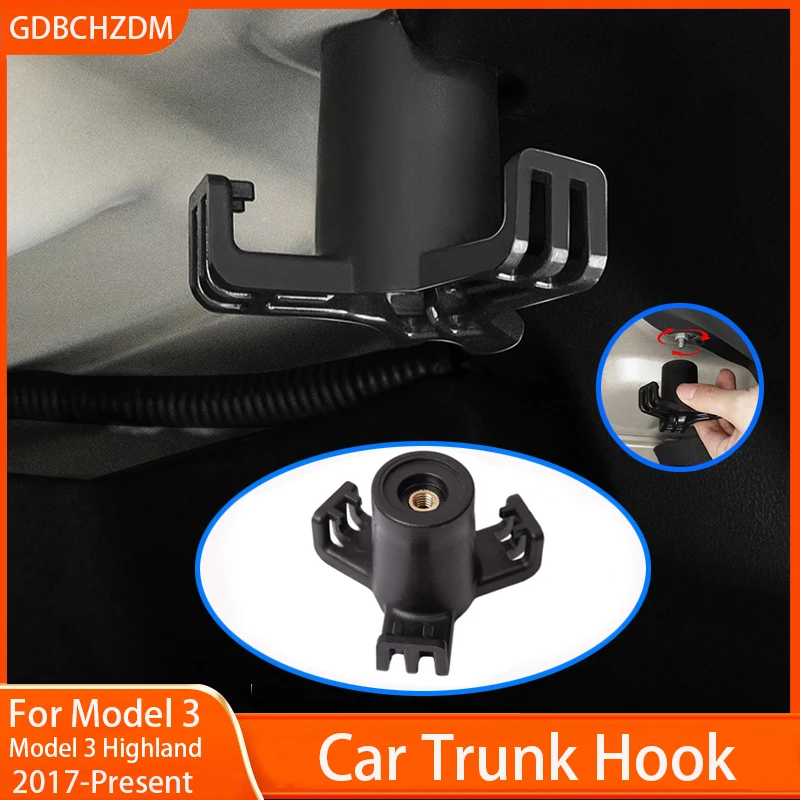 For Tesla Model 3/ New Model 3 Highland 2024 Trunk Hook Grocery Bag Hook Car Pendant Accessories Luggage Compartment Glove