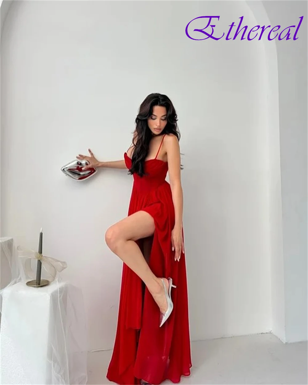 Vestido de noite clássico personalizado, chiffon, alta qualidade, alças espaguete, vestidos de baile, delicados, sem mangas, vestidos para ocasiões especiais