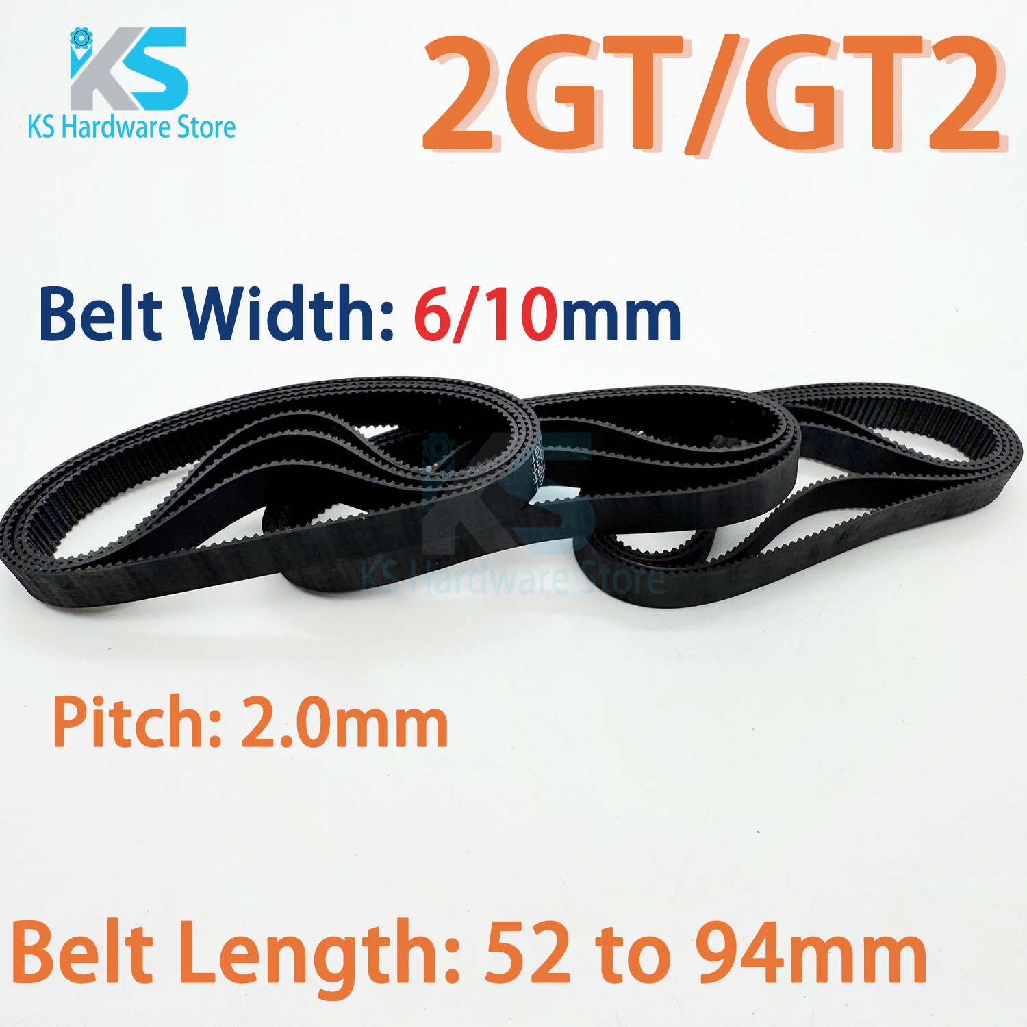 2GT Timing Belt Width 6 10 15mm length 52 56 66 70 72 74 76 78 80 82 84 90 92 94mm 2MGT Rubber Closed Loop GT2 Synchronous Belt
