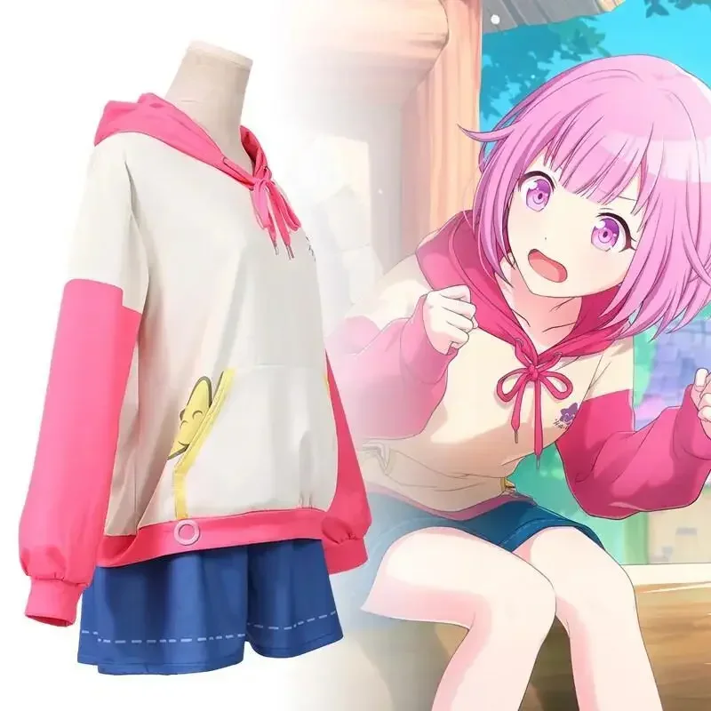 

Project Sekai Otori Emu Cosplay Pink Hoodie & Shorts Set Women's Uniform Outfit Halloween Carnival Party Costume
