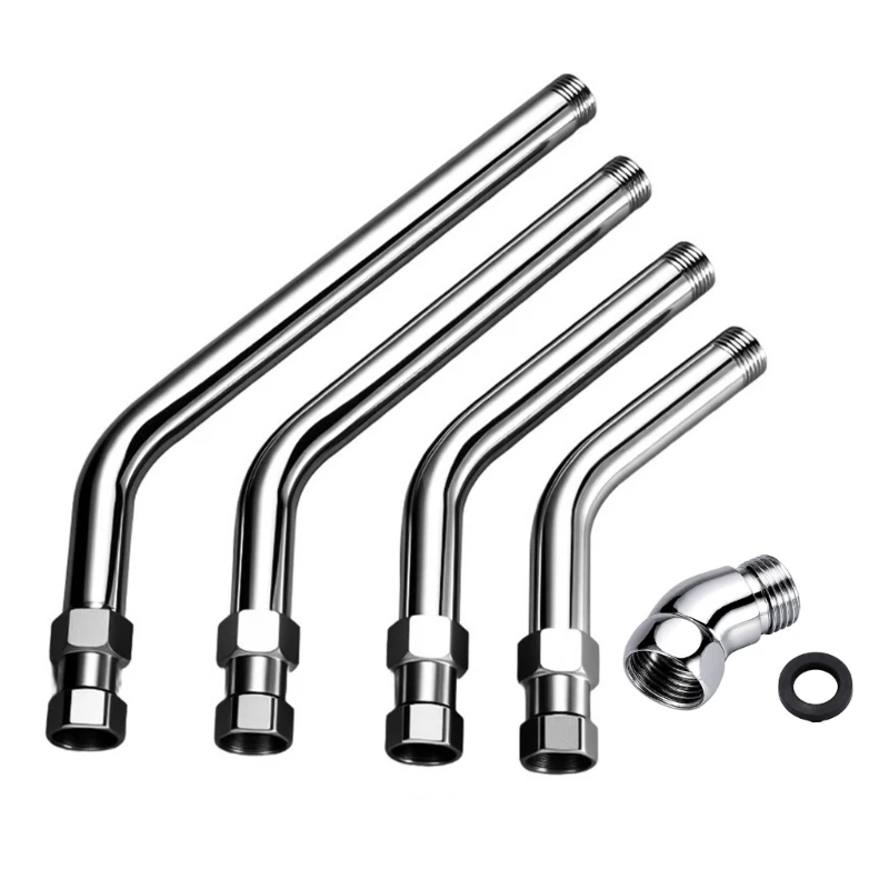 92MF Screw-End Shower Arm Extension with Fixed Angled Structure for Bathroom Hardware Updates and Water Outlet Relocation