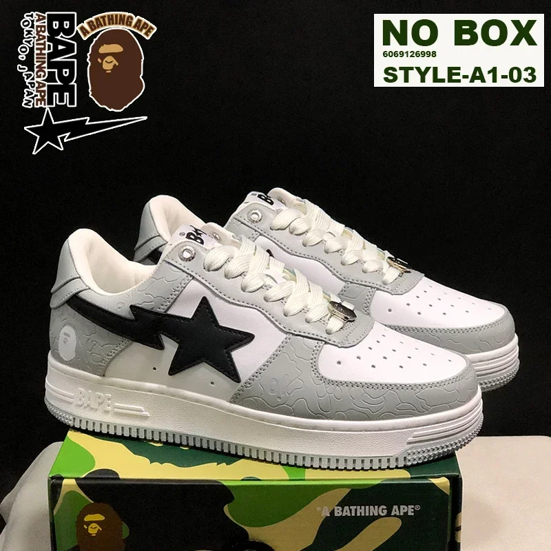 Women Shoes A BATHING APE BAPE STA Low White Sneakers Summer Casual Sports Skateboard Shoes Breathable Vulcanized Shoes For Men