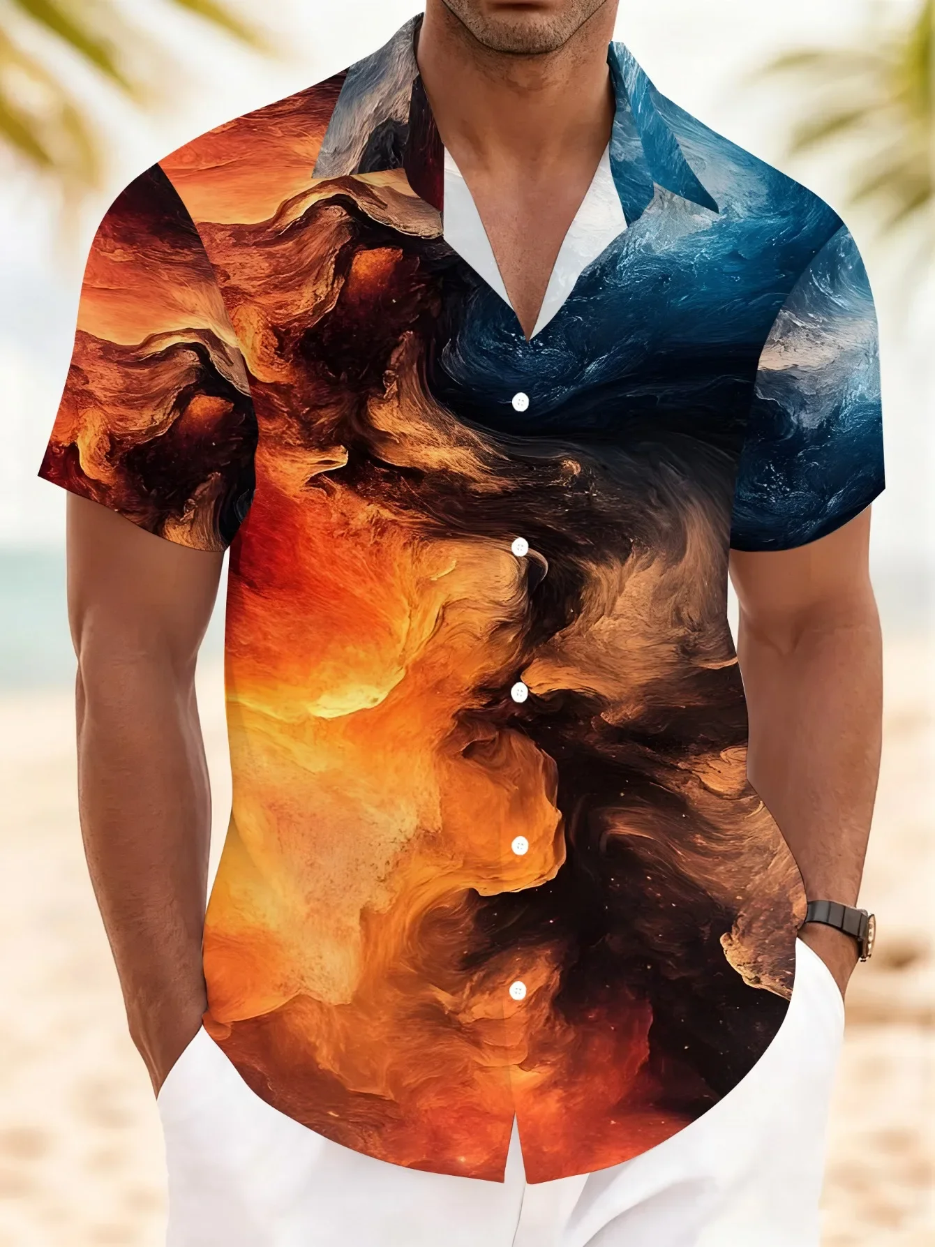 Summer High Street Bold Graphic Men's Hawaiian Shirt Man Short Sleeve Casual Fashion Streetwear Party Beach Tops