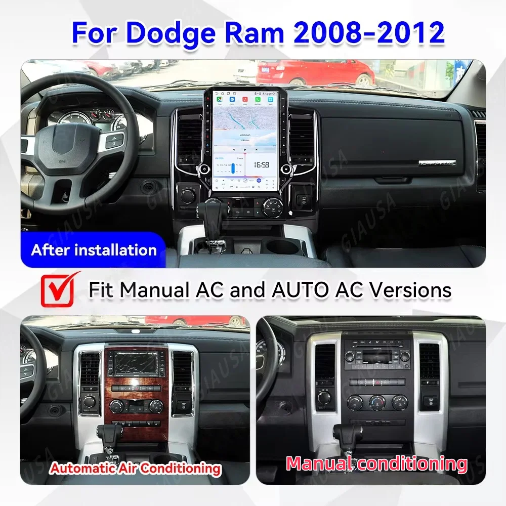 

L 14,5 "автомобильный мультимедийный автомобильный плеер для Dodge Ram 2008 ~ 2012 Android Auto Carplay GPS-навигация Автомобильный радиоприемник Стерео головное устройство