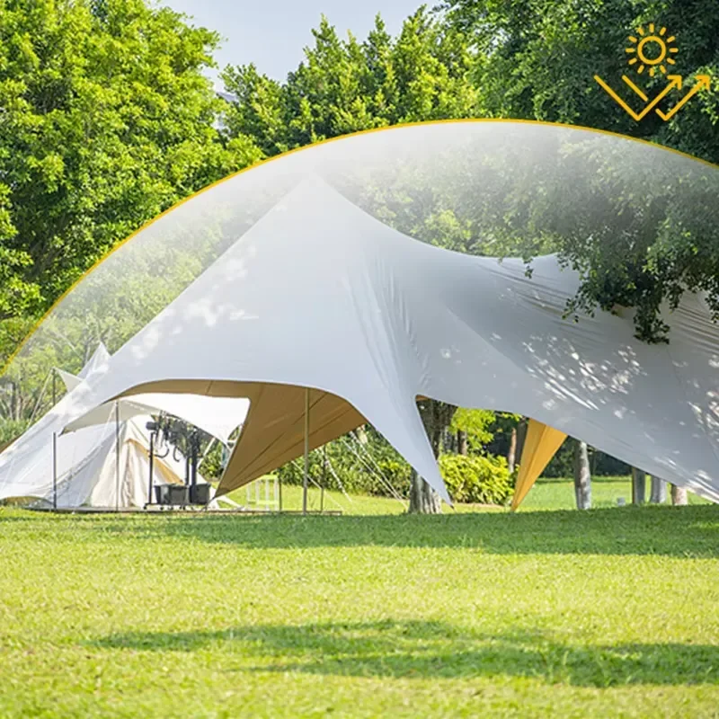 Large Shade Canopy Tent Waterproof Sun Protection Butterfly Tarp Outdoor Glamping Camping Sun Shelter Canopy