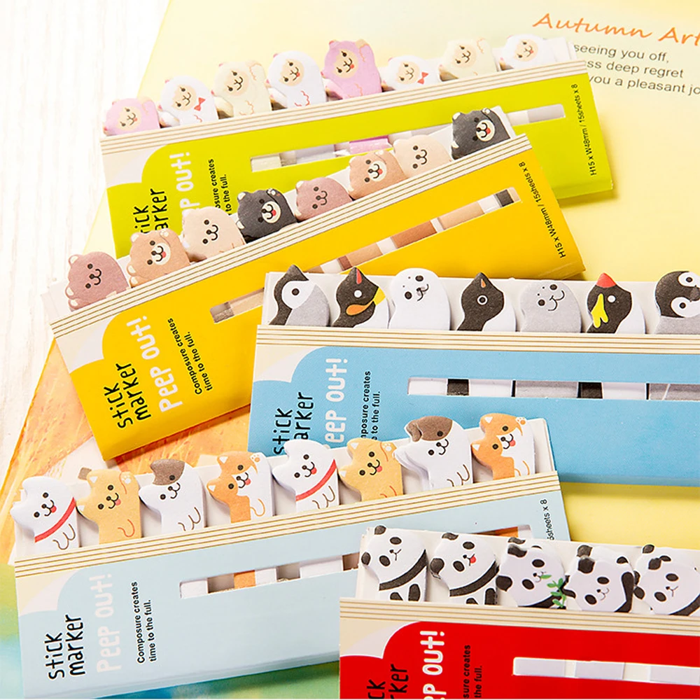 Kawaii Stationery Note Paper Planner Stickers Paper Stickers Scrapbooking Bookmarks Memo Pad Sticky Notes Cat Panda