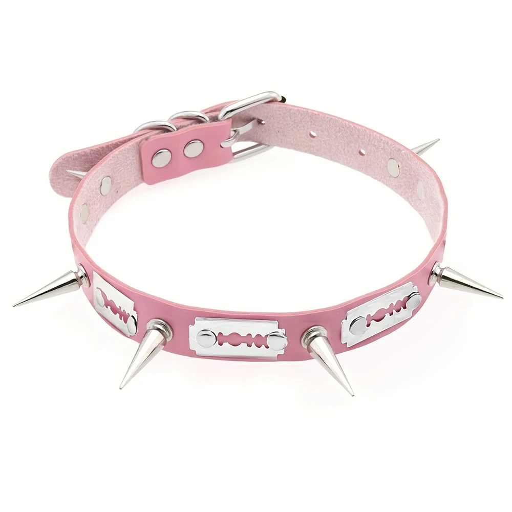 1 Punk Gothic Rivet Collar Sexy Theme Series Necklace Suitable for Daily Party Birthday Valentine's Day Couple Collar Necklace