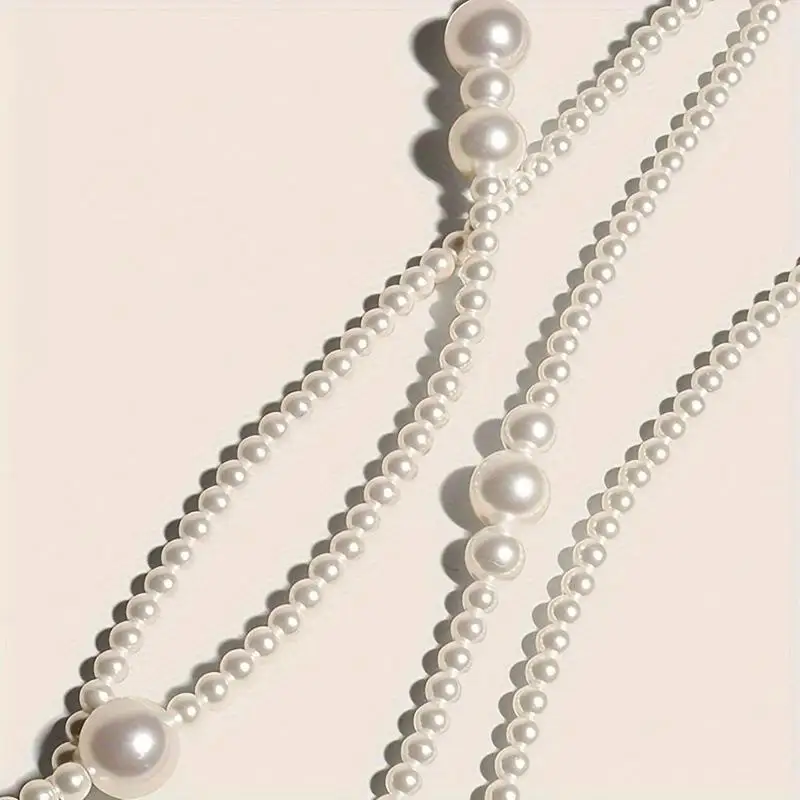 

Модная многослойная цепочка на талию с имитацией жемчуга для женщин, под платье или свитер, простая женская цепочка на тело