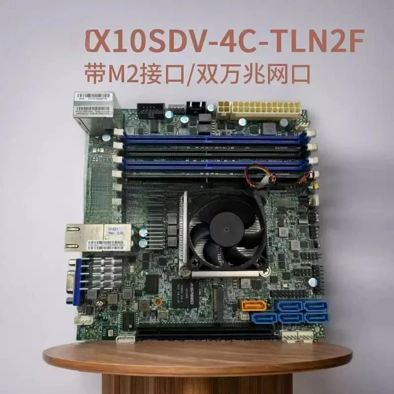 for X10SDV-4C-TLN2F Main Board NAS Synology ITX Server  D1521 Dual 10 Gigabit Port