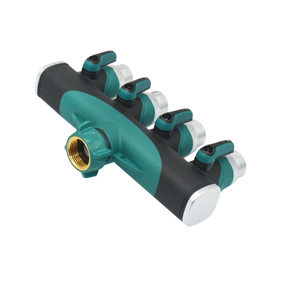 3/4“ Thread 4-Way Tap Hose Water Splitter Valve Zinc alloy Outdoor Faucet For Garden Irrigation Systems