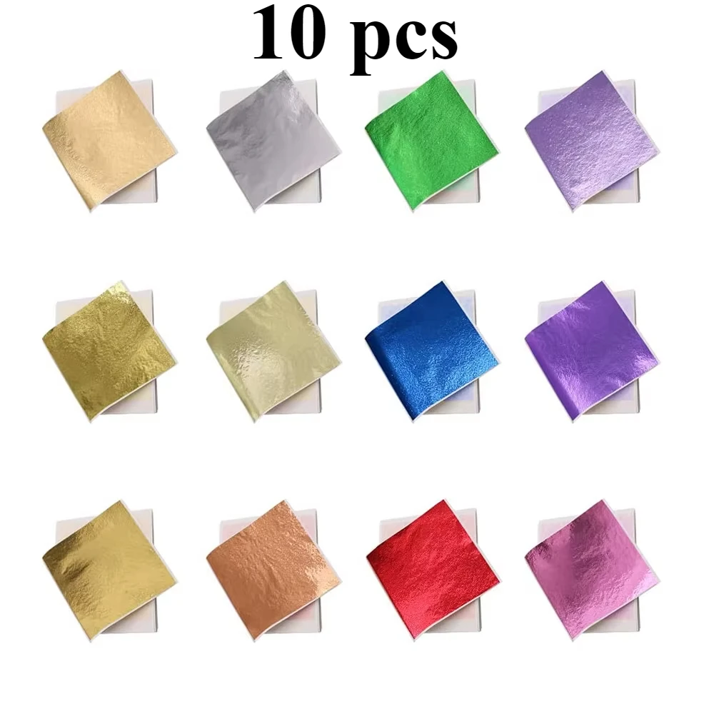 100 Hojas de Papel Dorado Premium para Arte de Uñas, Manualidades con Resina, Dorado de Muebles y Proyectos Decorativos con Lámina Dorada