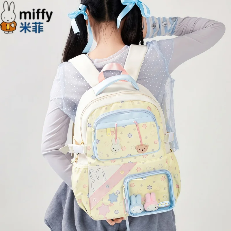 

Miffy Double Shoulder Bag Large Capacity Star Shaped Printed New Style Casual Backpack Charm Collectible Gift Series Ornaments