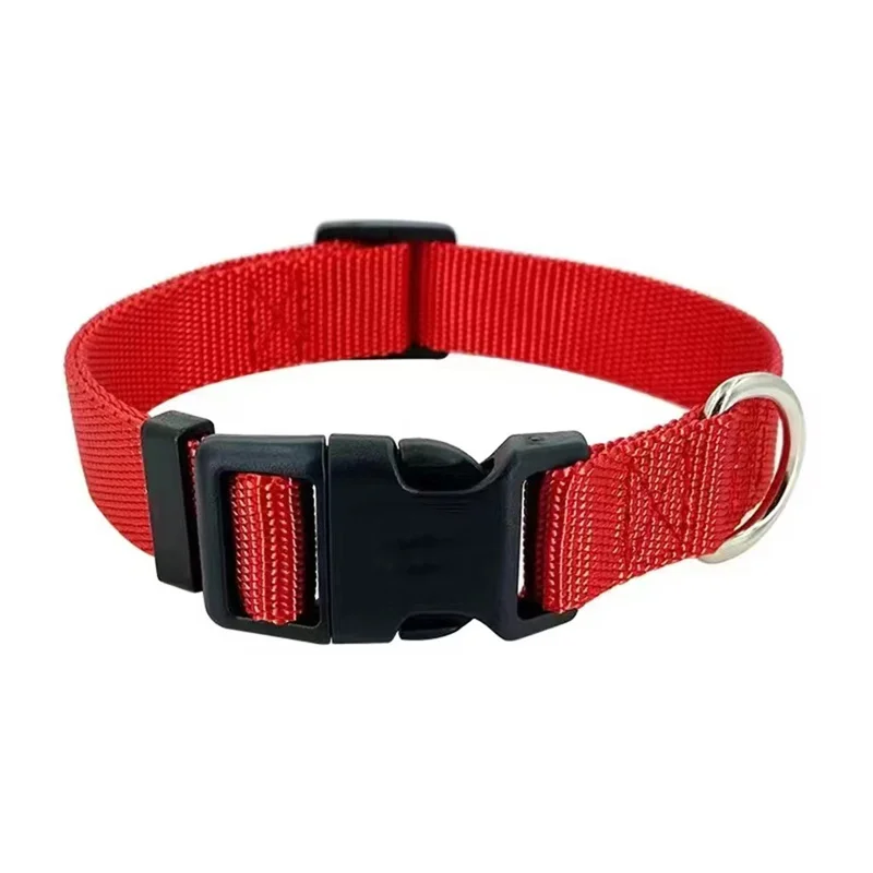 Nylon Adjustable Dog Collar Heavy Duty Clip Buckle Pet Collar for Small Medium Dogs Chihuahua Dog Red Black Blue Pink