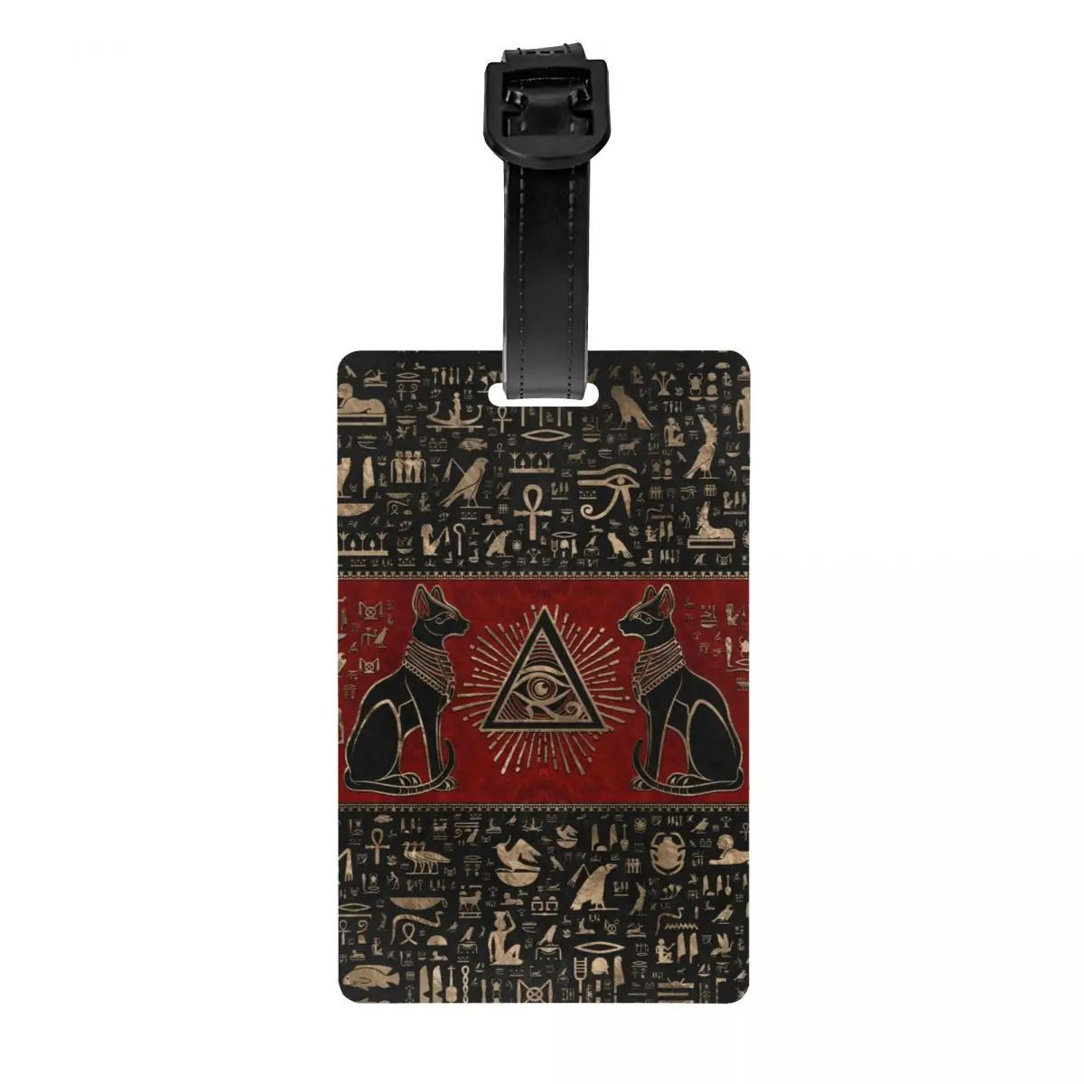 Ancient Egypt Eye Of Horus Luggage Tag for Suitcases Cute Egyptian Bastet Cat Baggage Tags Privacy Cover ID Label